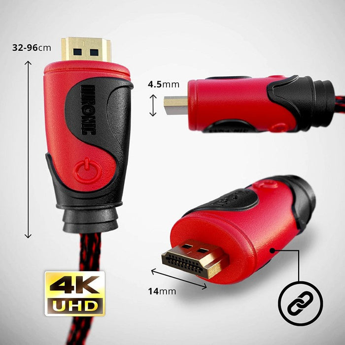 Duronic HDC03 1,5m kabel HDMI przewód 2.0 UHD    | kino domowe | złączki z 24-karatowego złota | wysoka wydajność