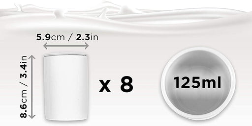 Duronic P8YM2 Ceramiczne pojemniczki do jogurtów 8 sztuk jogurtownica YM1 i YM2