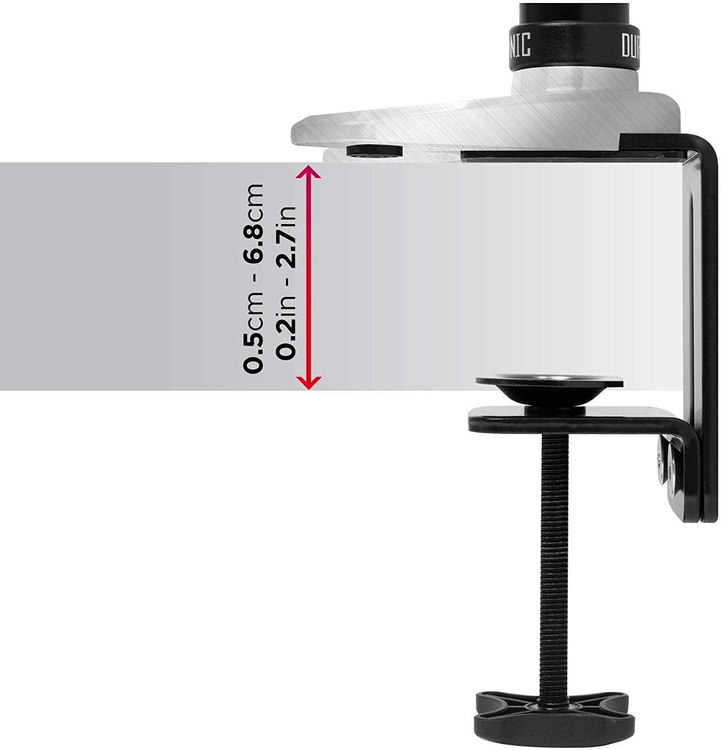 Duronic DM651X1 Uchwyt do monitora gazowy 1 ekran | VESA 75 lub VESA 100 | wieszak | ramię do TV | maks 8 kg | Gaz | monitor | stojak | regulacja monitora | lekki