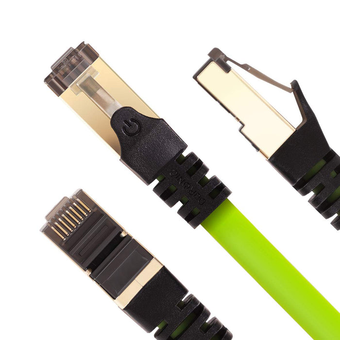 Duronic CAT8 GN 2m Kabel sieciowy LAN S/FTP zielony transmisja 40GB skrętka ethernet pachcord