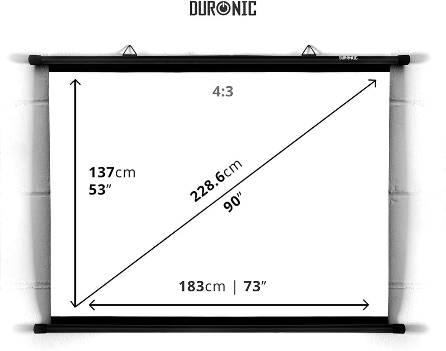 Duronic BPS90 4:3 Ekran projekcyjny tło projektora | sala konferencyjna | kino domowe | mata projekcyjna