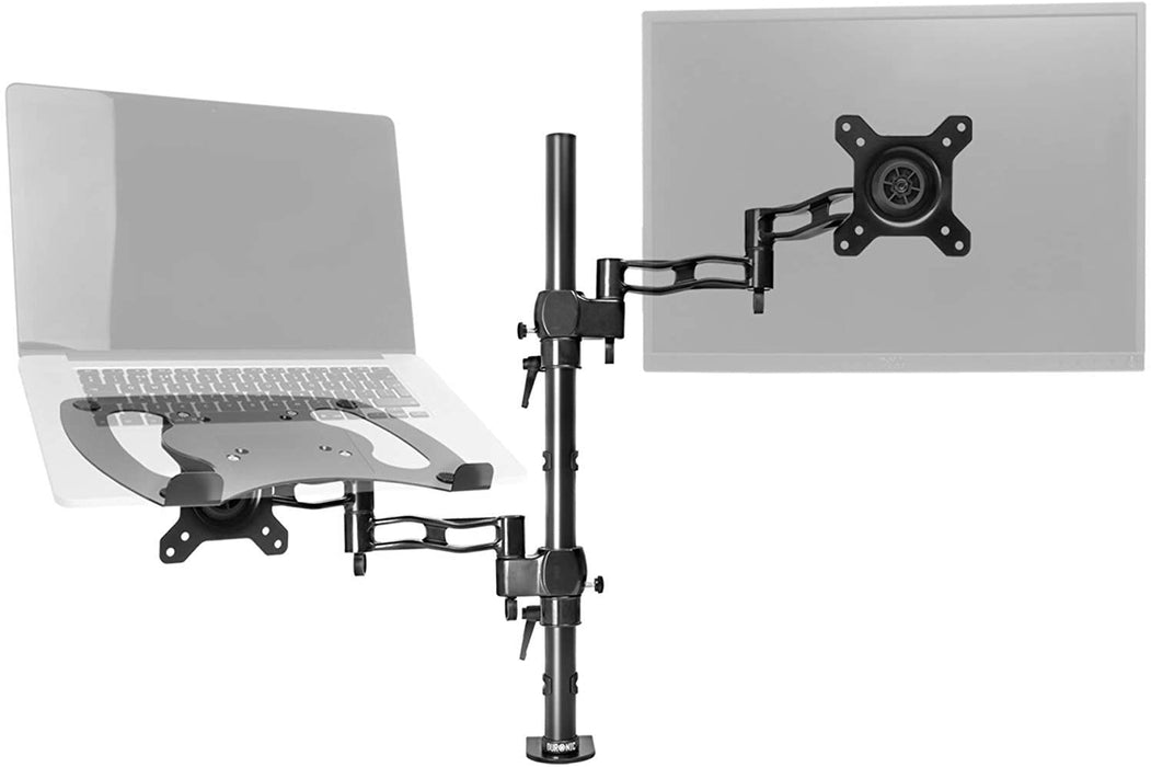 Duronic DM35L1X1 Uchwyt do monitora i laptopa 8 kg monitor 13-27 cali regulacja ekranów, praca z monitorem i laptopem