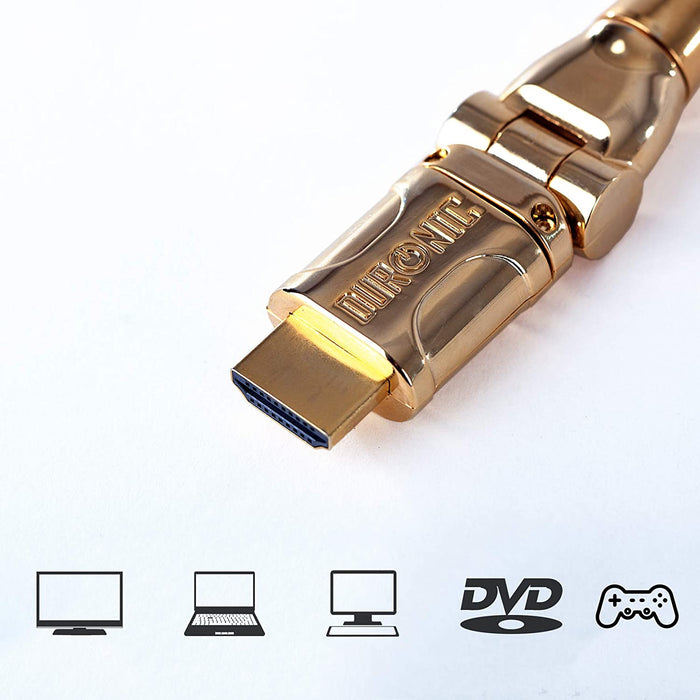 Duronic HDC01/ 1,5m kabel HDMI 1,5 m przewód biały  | kino domowe | złączki z 24-karatowego złota | wysoka wydajność