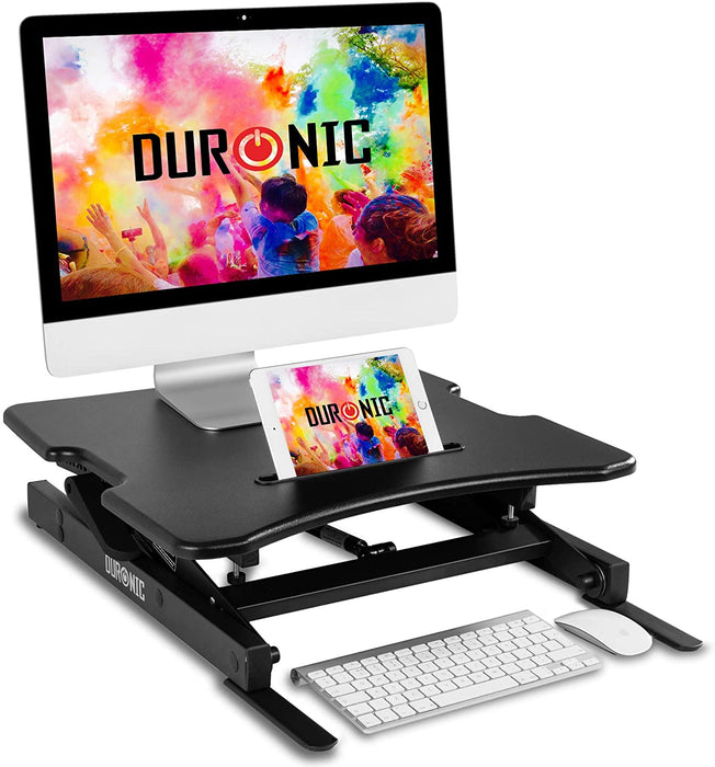 Duronic DM05D18 Nakładka biurko stojąco - siedzące | uchwyt na monitor i klawiaturę | biurko do pracy na stojąco | podnośnik do komputera | stacja robocza | podstawka