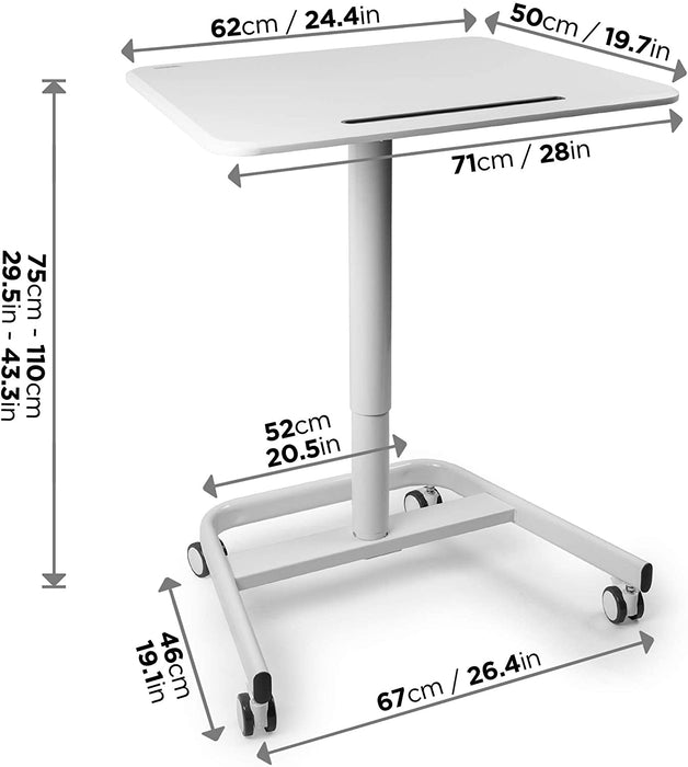 Duronic WPS77 Mobilny stolik pod laptopa regulacja wysokości praca stojąco- siezaca, kółka z blokadą maks. 15 kg