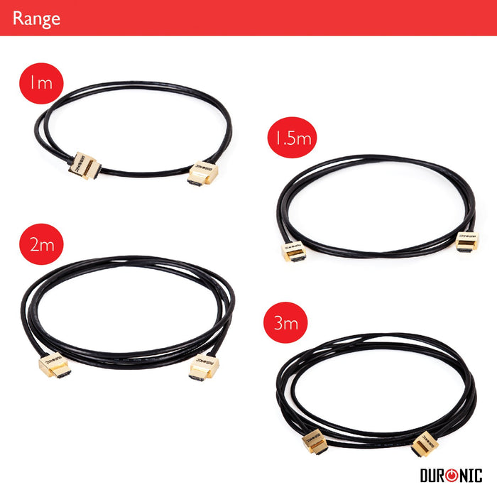 Duronic HDC02 / 1m kabel HDMI 1 m przewód  czarny    | kino domowe | złączki z 24-karatowego złota | wysoka wydajność