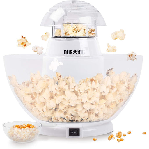 Duronic POP50 WE maszyna do popcornu automat 1200 W, do prażenia ziaren kukurydzy, wyjmowana misa, bez oleju