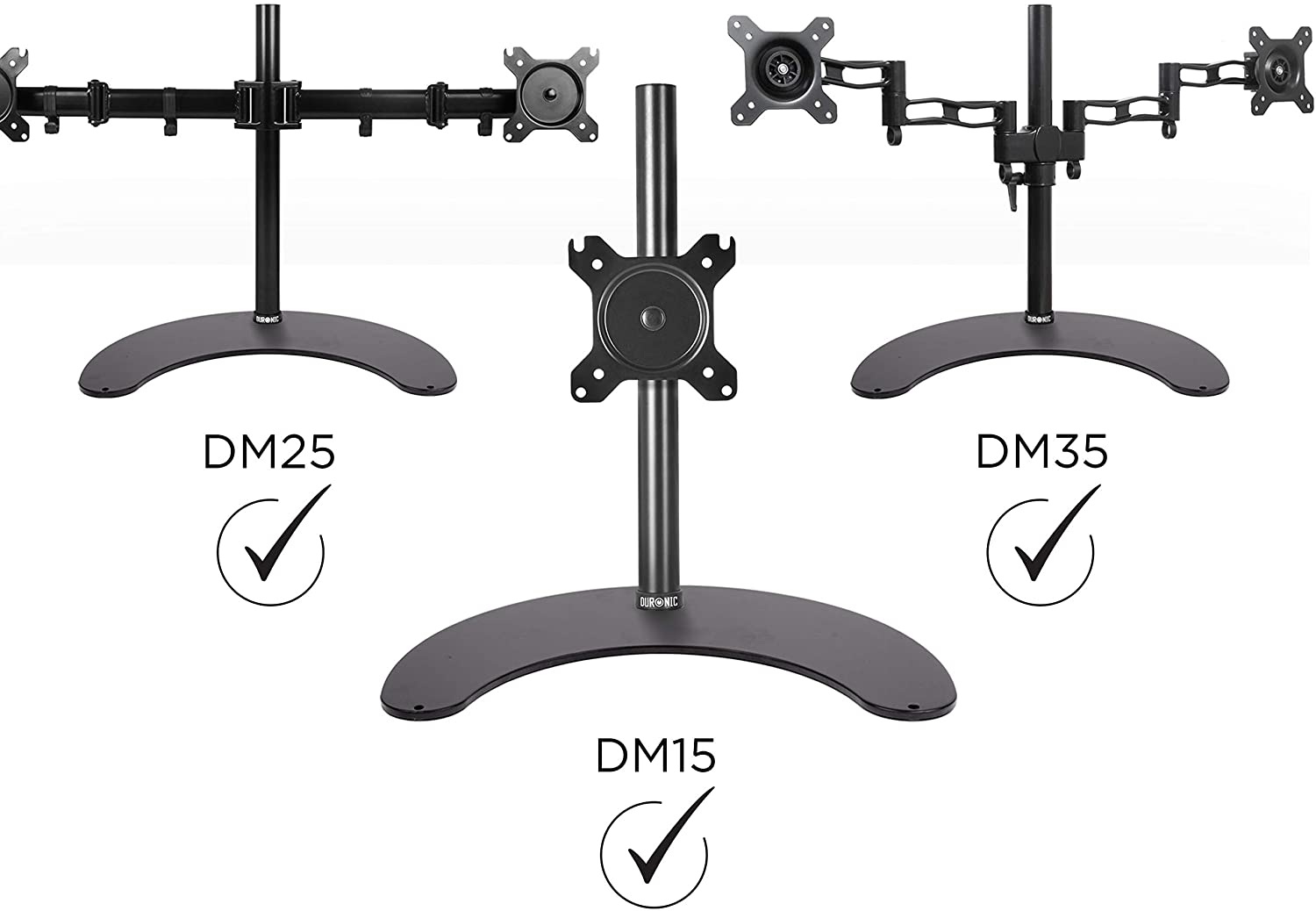 Duronic DM25D Stand Podstawka uchwytów do monitora kompatybilna z serią DM51, DM25, DM35, wybranymi modelami DM45