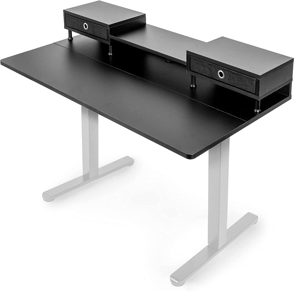 Duronic DD1 BK Blat biurka z nadstawką szufladami kolor: czarny | kompatybilny ze stelażami TM51 i TM61 regulacja wysokości | 120 x 60 cm | ergonomiczne biurko do biura sekretariatu