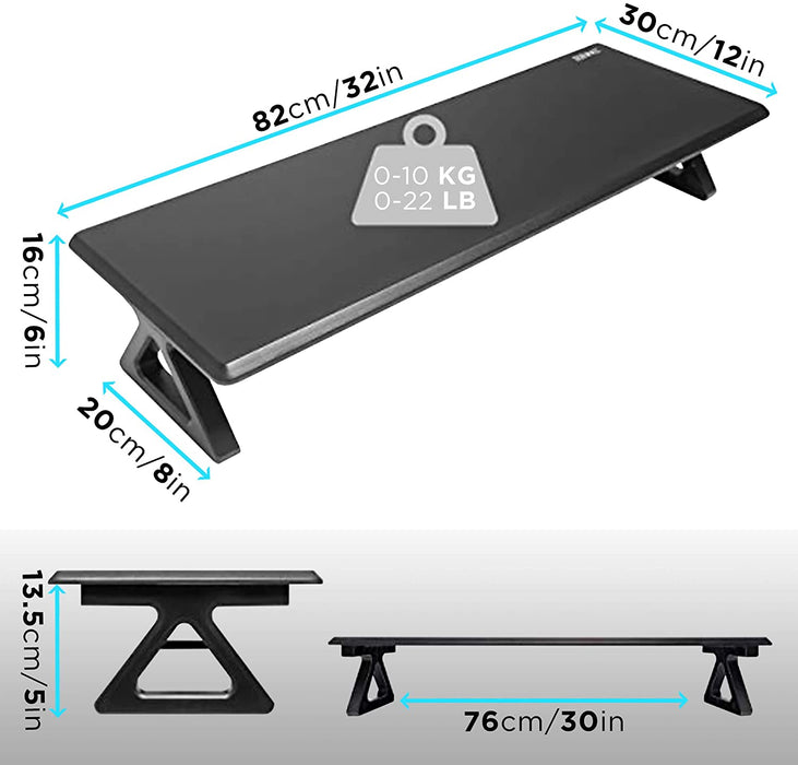 Duronic DM06-2 BK Podstawka pod monitor z płyty MDF  |maksymalne obciążenie do 10 kg nadstawka na biurko więcej miejsca na biurku