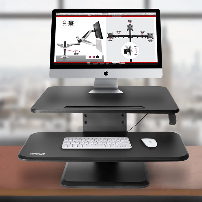 Duronic DM05D12 Podnośnik praca siedząca - stojąca | uchwyt na monitor i klawiaturę |biurko do pracy na stojąco | podnośnik do komputera | stacja robocza | podstawka