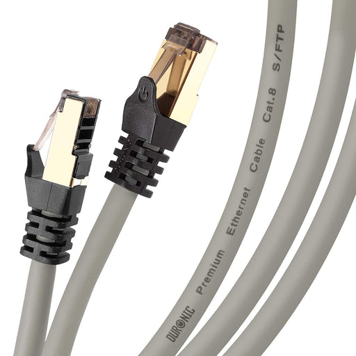 Duronic CAT8 GY 10m Kabel sieciowy ekranowany szary S/FTP LAN transmisja 40GB skrętka pachcord