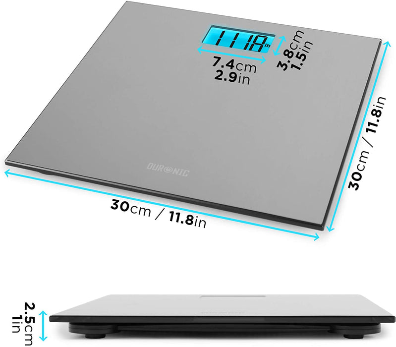 Duronic BS103 Waga łazienkowa stal nierdzewna LCD do 180 kg cyfrowy wyświetlacz