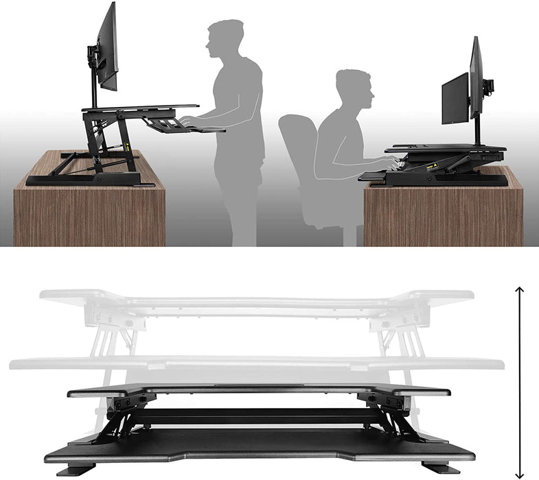 Duronic DM05D1 BK Nakładka biurko do pracy na stojąco podnośnik praca siedząca - stojąca stacja robocza