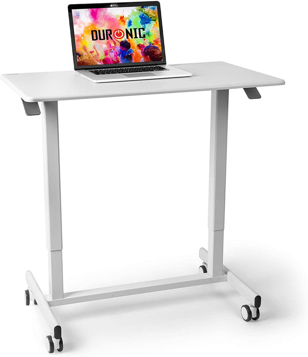 Duronic TM03T WE Mobilne biurko stojąco- siedzące biurko regulowane dla młodzieży i dorosłych