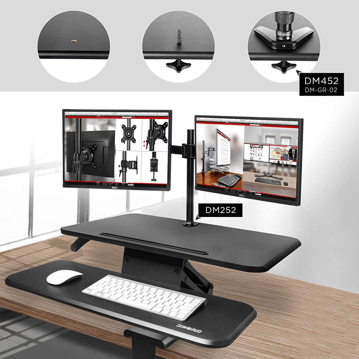 Duronic DM05D13 Podnośnik praca siedząca - stojąca | uchwyt monitora i klawiatury |biurko do pracy na stojąco | stacja robocza