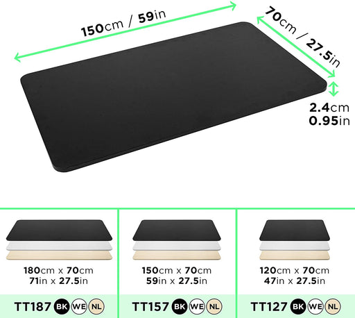 Duronic TT157 BK Blat biurka z regulacją wysokości MDF obciażenie do 100 kg kolor czarny