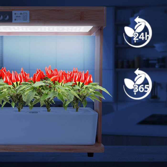 Duronic GHS48 Zestaw do hydroponiki z oświetleniem, 7 roślin, 70 x LED ze spektrum białym niebieskim i czerwonym 3 programy