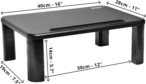 Duronic DM055 Podstawka pod monitor regulowana MDF podstawka pod tablet, telefon, telewizor maksymalne obciążenie 10 kg | antypoślizgowe nóżki