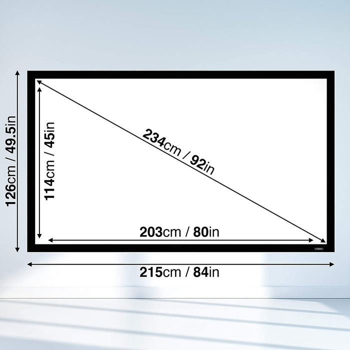 Duronic FFPS92 16:9 Ekran projekcyjny ramowy 92 cal proporcje 16:9, jakość HD, praktyczny naciąg