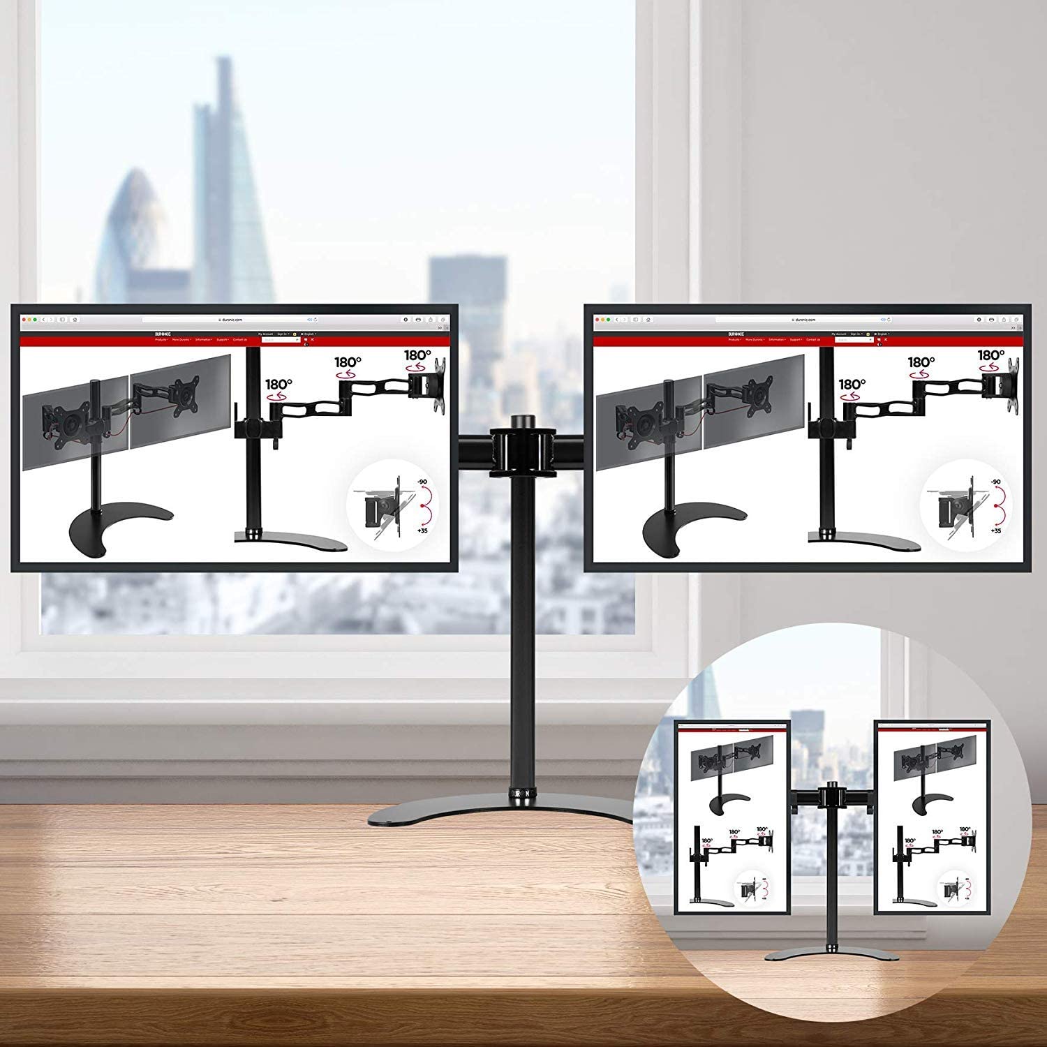 Duronic DM25D1 Uchwyt biurkowy do monitora 1 ekran | VESA 75 VESA 100 | harmonijkowy | wieszak ramię | maks. 8 kg | na 1 monitor | stojak | regulacja monitora| czarny
