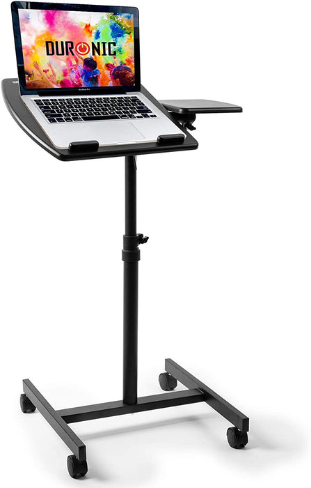 Duronic WPS17 Mobilny stolik pod laptopa projektor rzutnik regulowana wysokość i kąt nachylenia, podstawka na myszkę, kółka z blokadą