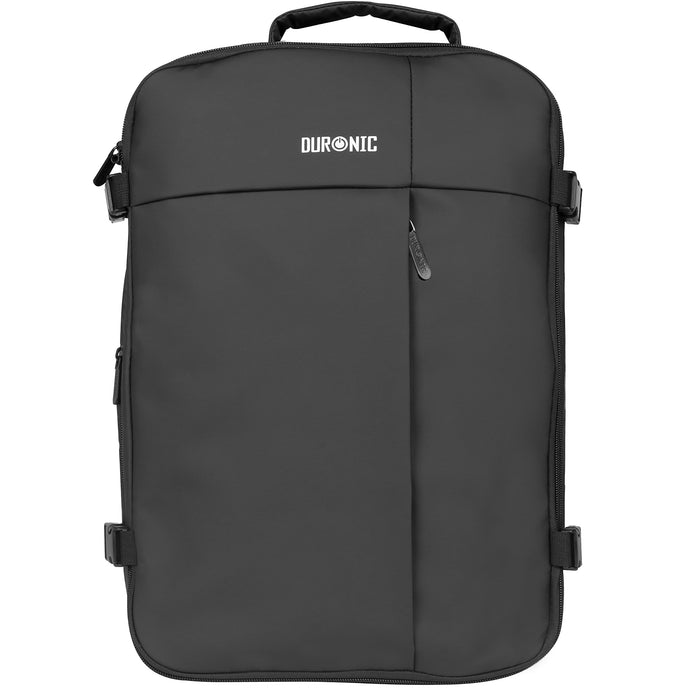 Duronic LB26 Plecak na bagaż podręczny 48x32x16 | pokrowiec na laptopa, notebook, tablet, studia, czarny plecak unisex, plecak jak walizka