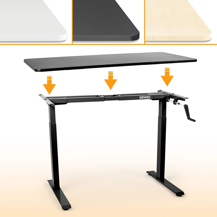 Duronic TM00 BK Stelaż biurka z regulacją wysokości biurko regulowane manualnie stelaż biurka stój – siedź praca stojąco-siedząca