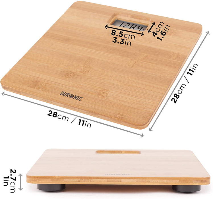 Duronic BS503 Waga łazienkowa drewniana bambusowa do180 kg cyfrowy wyświetlacz