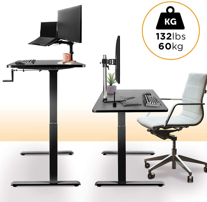 Duronic TM00 BK Stelaż biurka z regulacją wysokości biurko regulowane manualnie stelaż biurka stój – siedź praca stojąco-siedząca