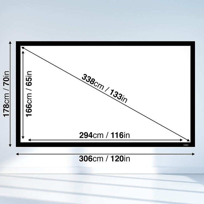 Duronic FFPS133 16:9 Ekran projekcyjny ramowy 133 cal proporcje 16:9, jakość HD, praktyczny naciąg