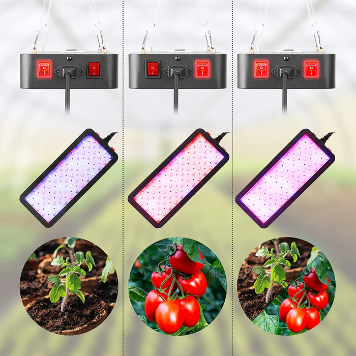 Duronic GLH60 Lampa LED dla roślin panel led podwieszany 600W światło czerwone i niebieskie regulacja wysokości cyfrowy higrometr