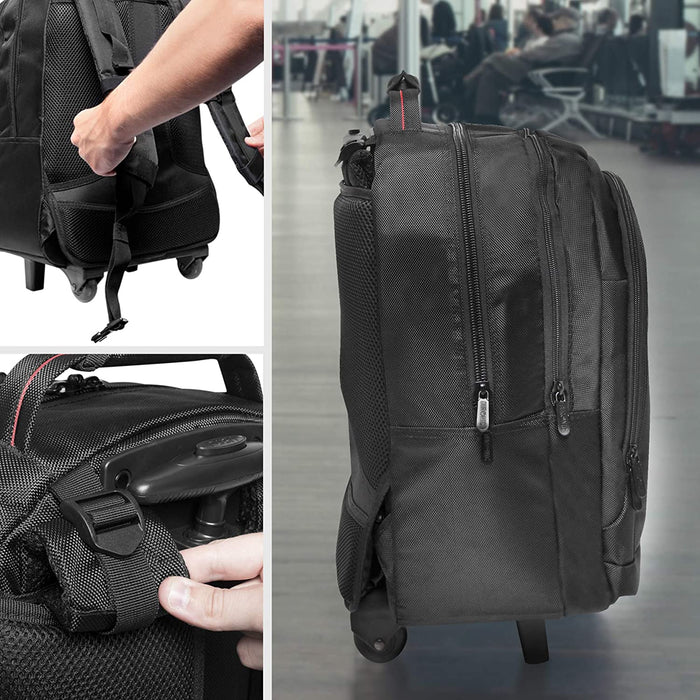 Duronic LT01 Plecak walizka z kółkami na laptopa | bagaż podręczny | przewożenie elektroniki w samolocie | plecak szkolny