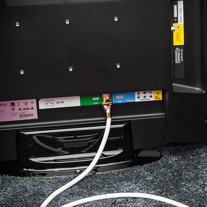 Duronic HDC01 / 2m kabel HDMI 2 m przewód 4K biały  | kino domowe | złączki z 24-karatowego złota | wysoka wydajność
