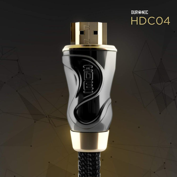 Duronic HDC04 5m kabel HDMI 5 m przewód 4K UHD    | kino domowe | złączki z 24-karatowego złota | wysoka wydajność